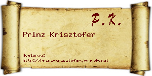 Prinz Krisztofer névjegykártya
